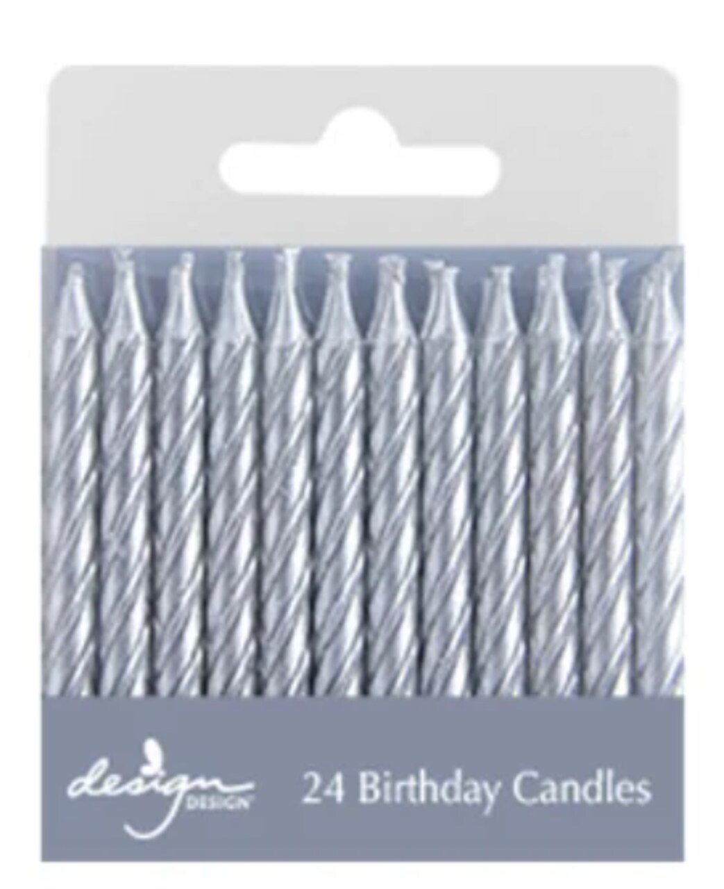 Silver Twist Birthday Candles – Metallic Silver Spiral Candles for Elegant, Stylish, and Modern Cake Decorations